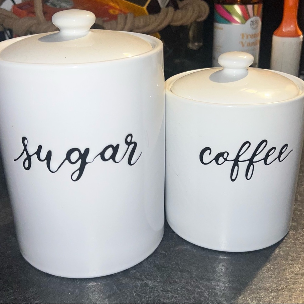 Coffee & Sugar Containers. New.